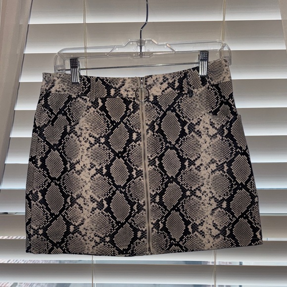 The Impeccable Pig Dresses & Skirts - Snakeskin Print Faux Leather Mini Skirt